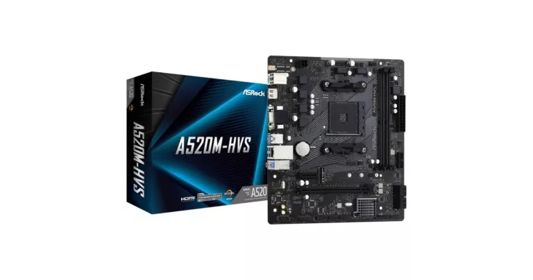 ASRock A520M-HVS Carte mère Micro ATX Socket AM4 AMD A520 - 2x DDR4 - M.2 PCIe NVMe - USB 3.0 - 1x PCI-Express 3.0 16x