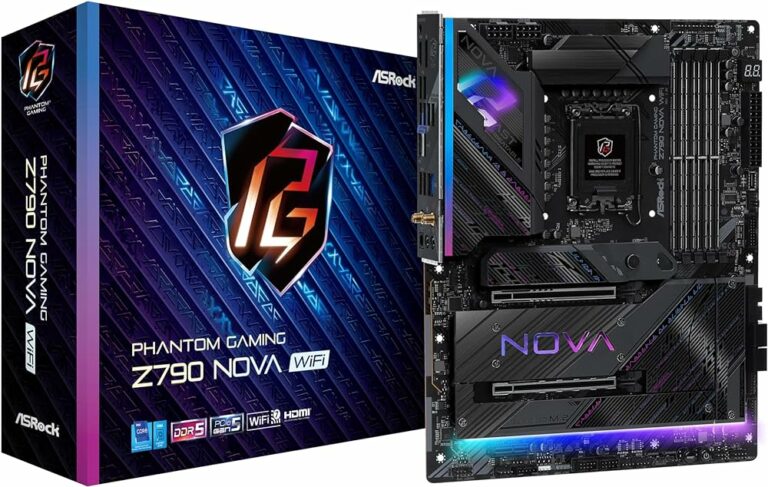 ASRock Z790 Nova WIFI Carte mère ATX Socket 1700 Intel Z790 Express - 4x DDR5 - M.2 PCIe 5.0 - USB 3.2 - PCI-Express 5.0 16x - LAN 2.5 GbE - Wi-Fi 7/Bluetooth 5.4