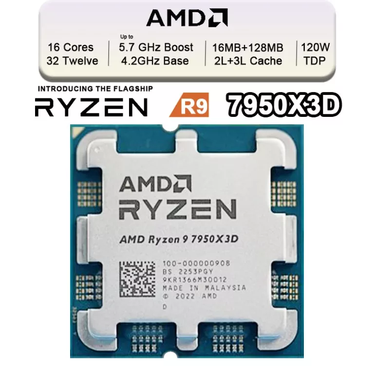 AMD Ryzen 9 7950X3D (4.2 GHz / 5.7 GHz)