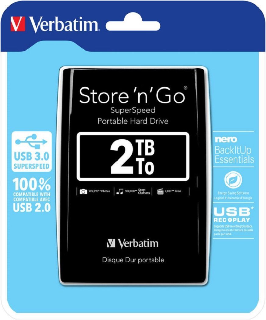 Verbatim Disque Dur externe Store’N’Go – 2To (Noir)
