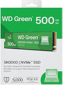 Disque SSD Sandisk WD Green SN3000 500Go - NVMe M.2 Type 2280