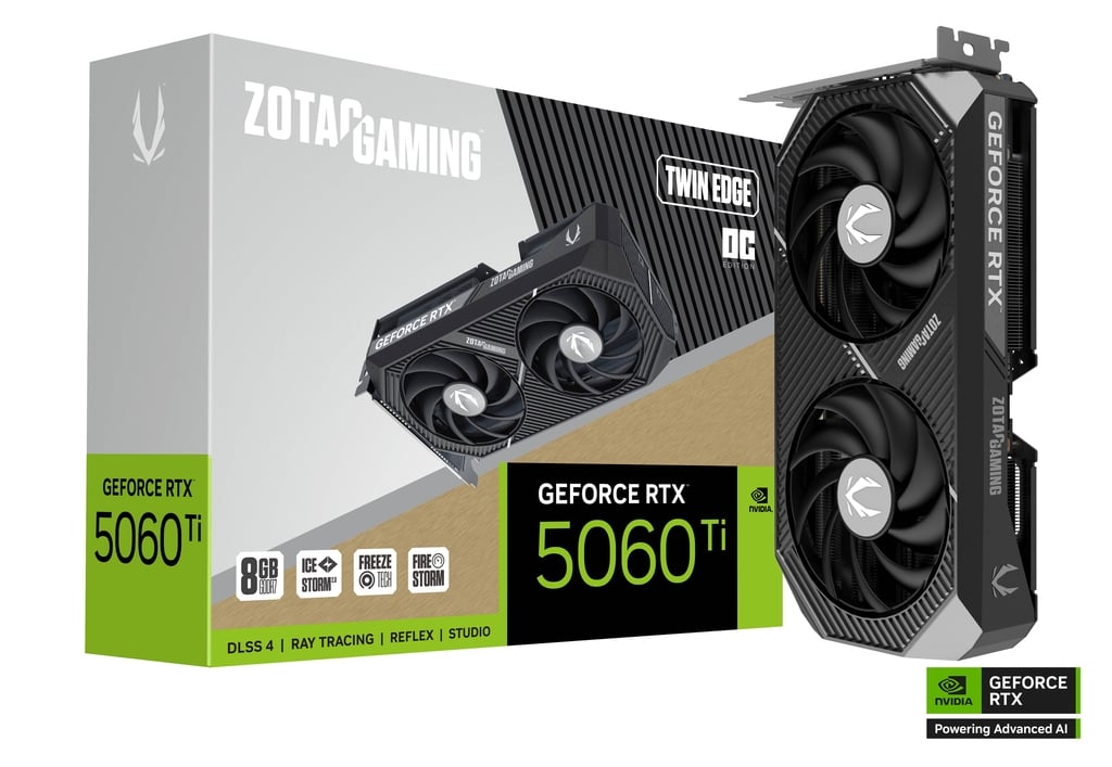 ZOTAC Carte Graphique Nvidia GeForce RTX 5060Ti Twin Edge 8Go