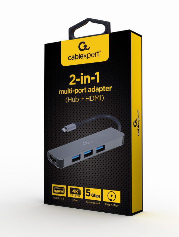 Adaptateur USB-C 3.0 vers HDMI, 3x USB-A