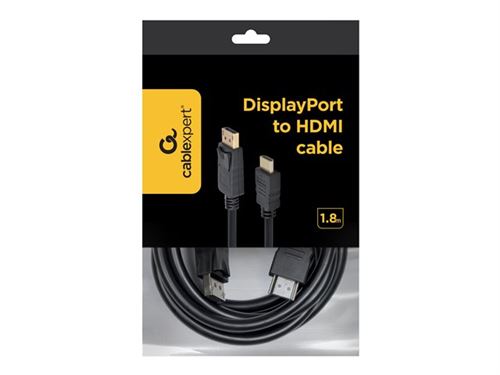 Cable DisplayPort vers HDMI M/M CableXpert 1.8m (Noir)